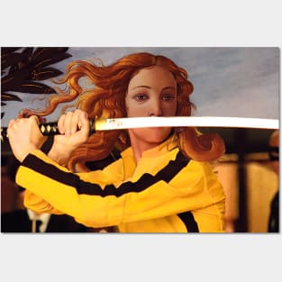 Venus by Sandro Botticelli and Beatrix Kiddo in Kill Bill Posters and Art